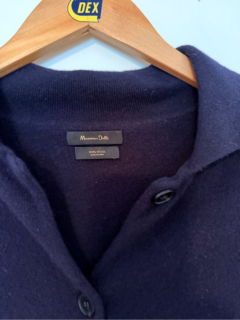 Massimo Dutti Navy Collared Button-Down Cardigan - Picture 3 of 5